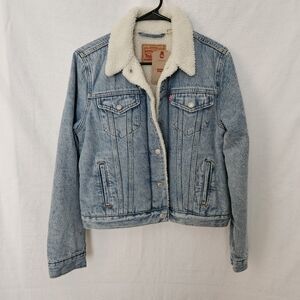 Levi's Blue Denim Sherpa Jacket